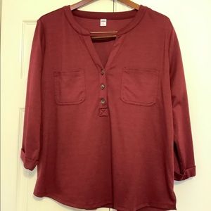 Cuffed sleeve blouse